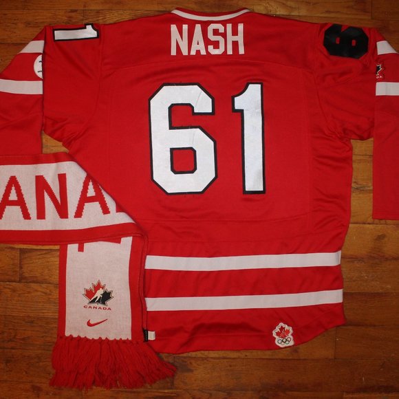 2010 Nike Team Canada #61 Rick Nash Olympic Home Jersey + Scarf - Picture 1 of 15